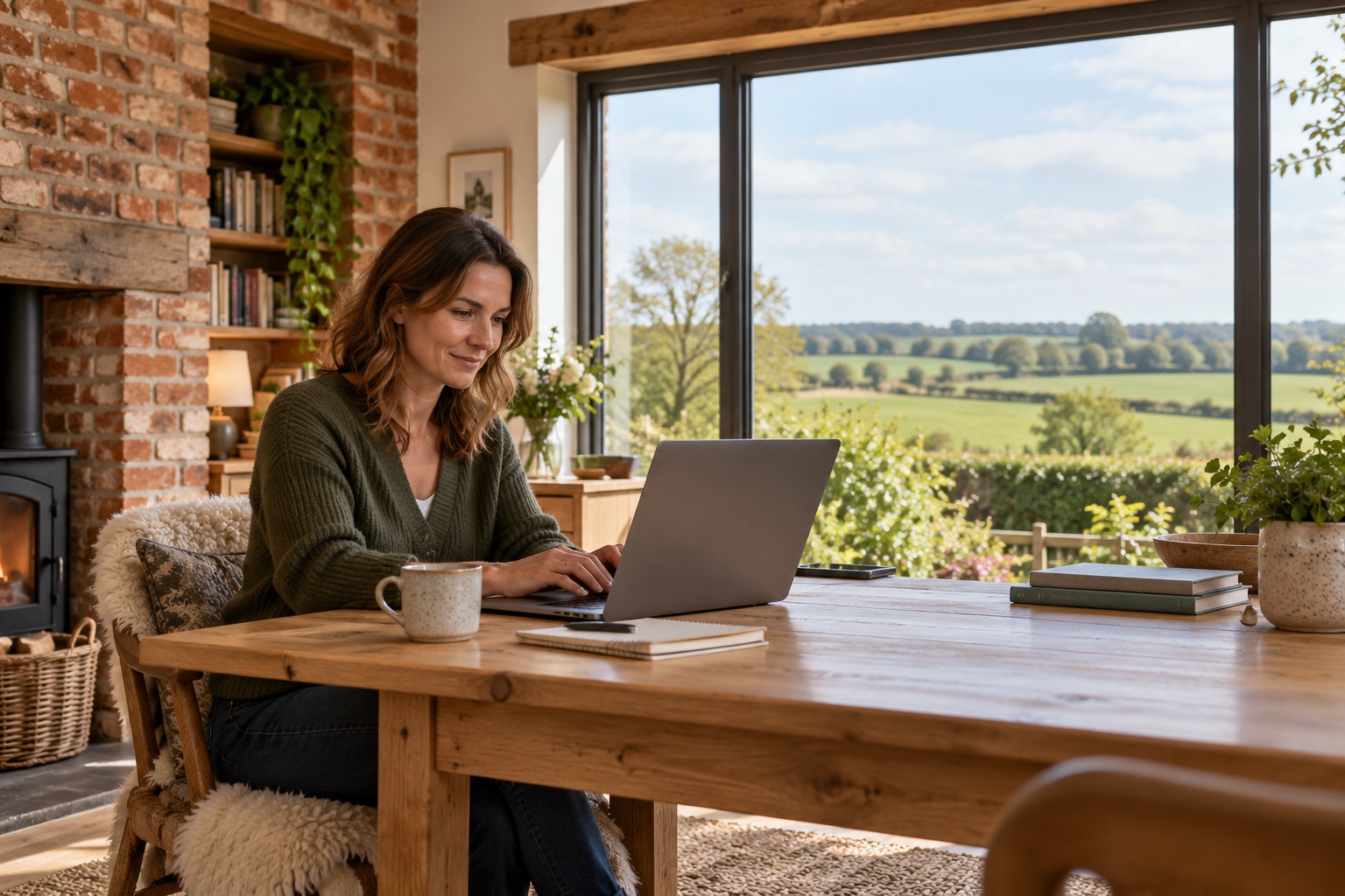 Illustrative rural home office in the UK