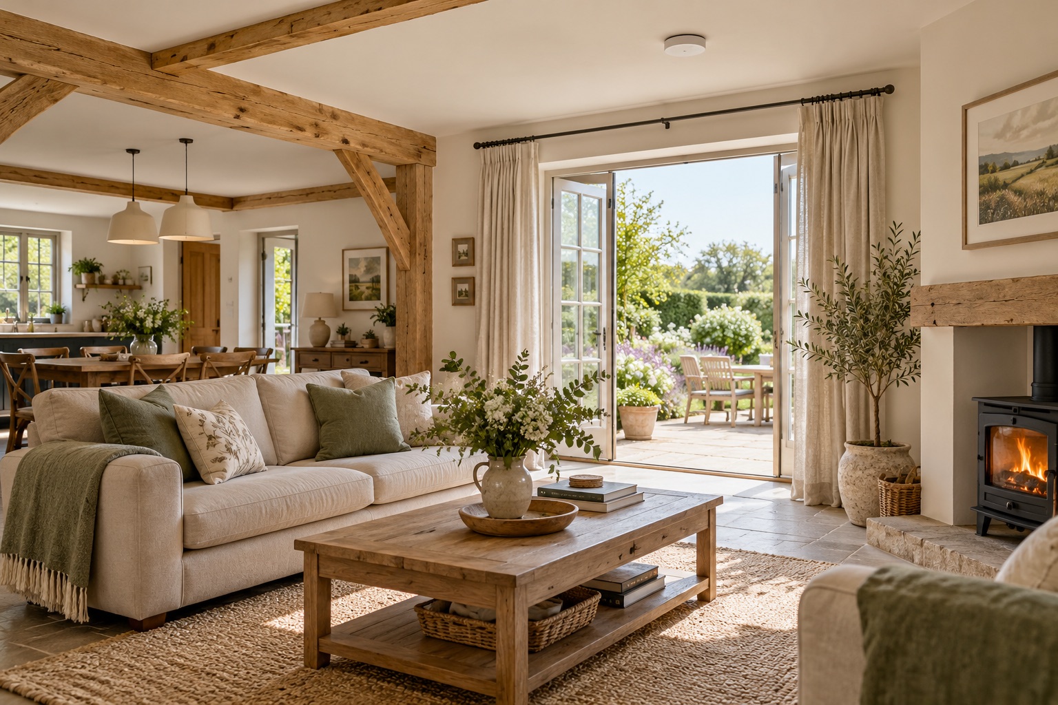 Illustrative holiday cottage with a WiFi access point